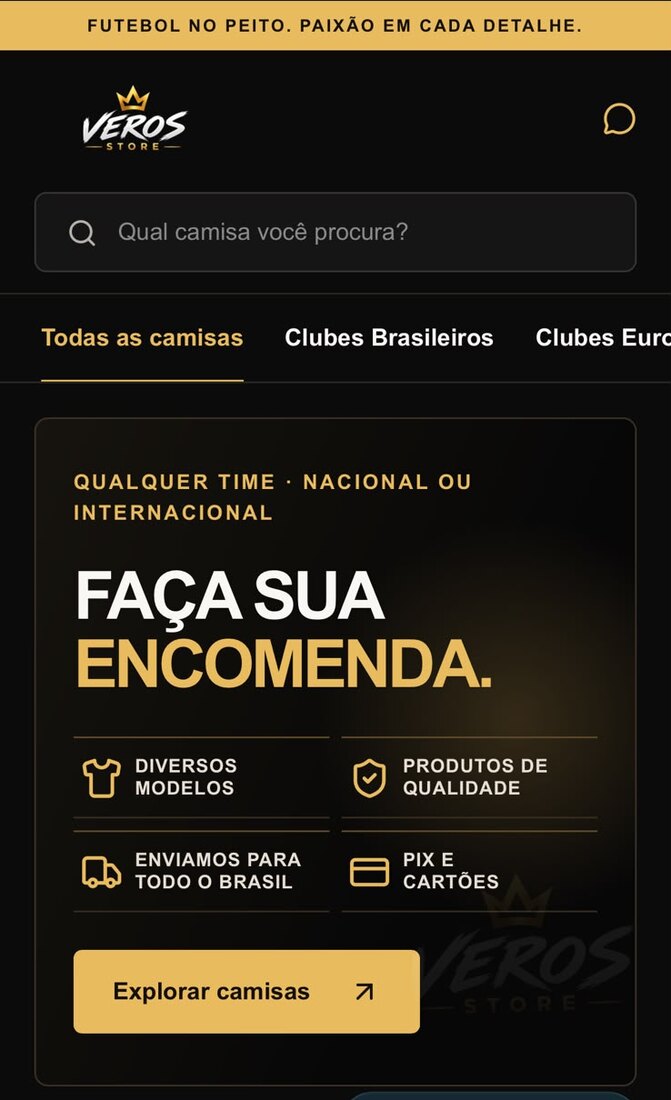 Sistema de catálogo da Veros Store